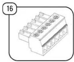 Technical line drawing of a 3-pin electrical connector (no text or symbols)
