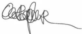 Handwritten signature or scribble on white background, possibly a signature or autograph
