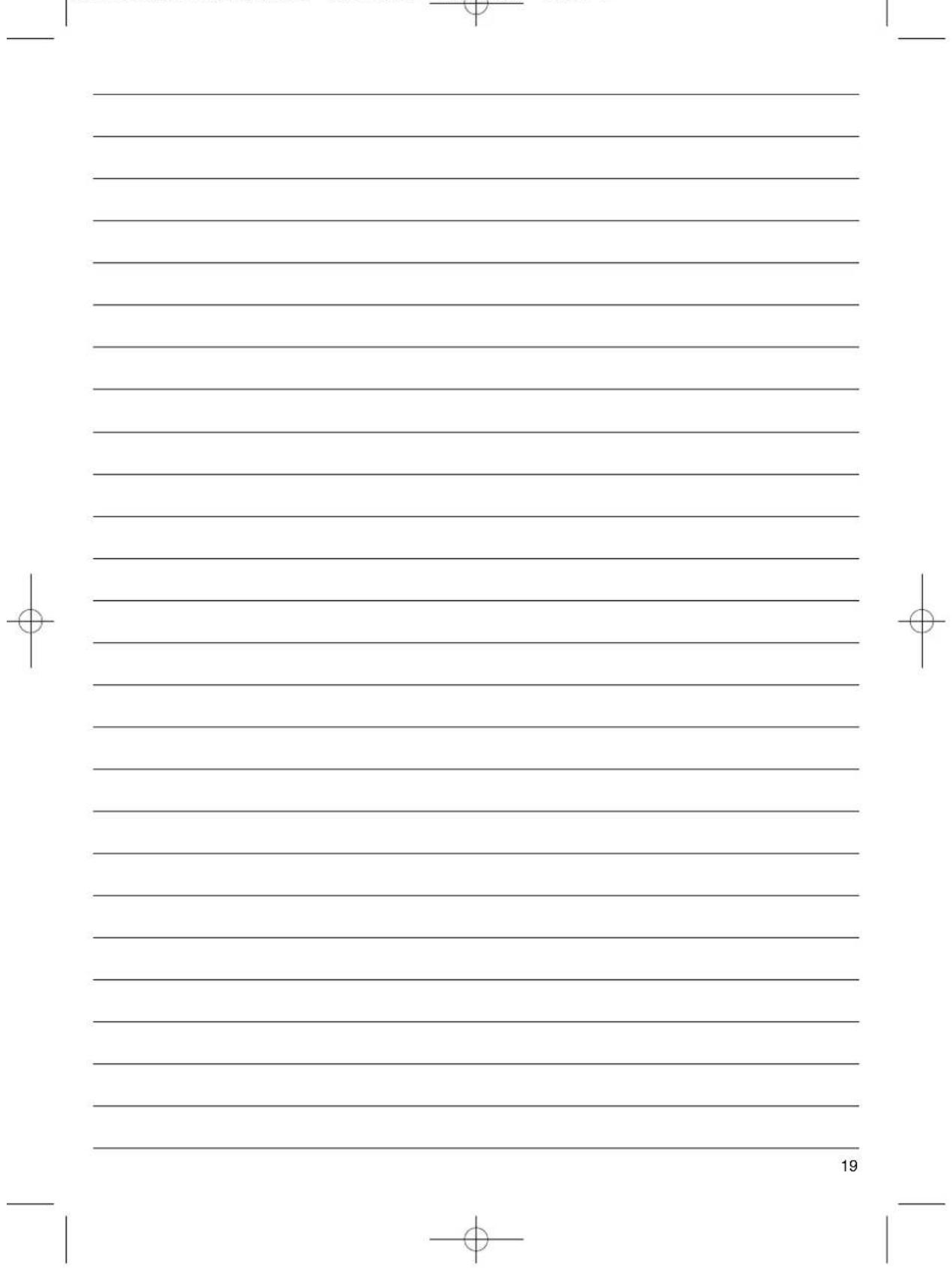 Blank document page with horizontal lines and corner markers, likely a template or paper design