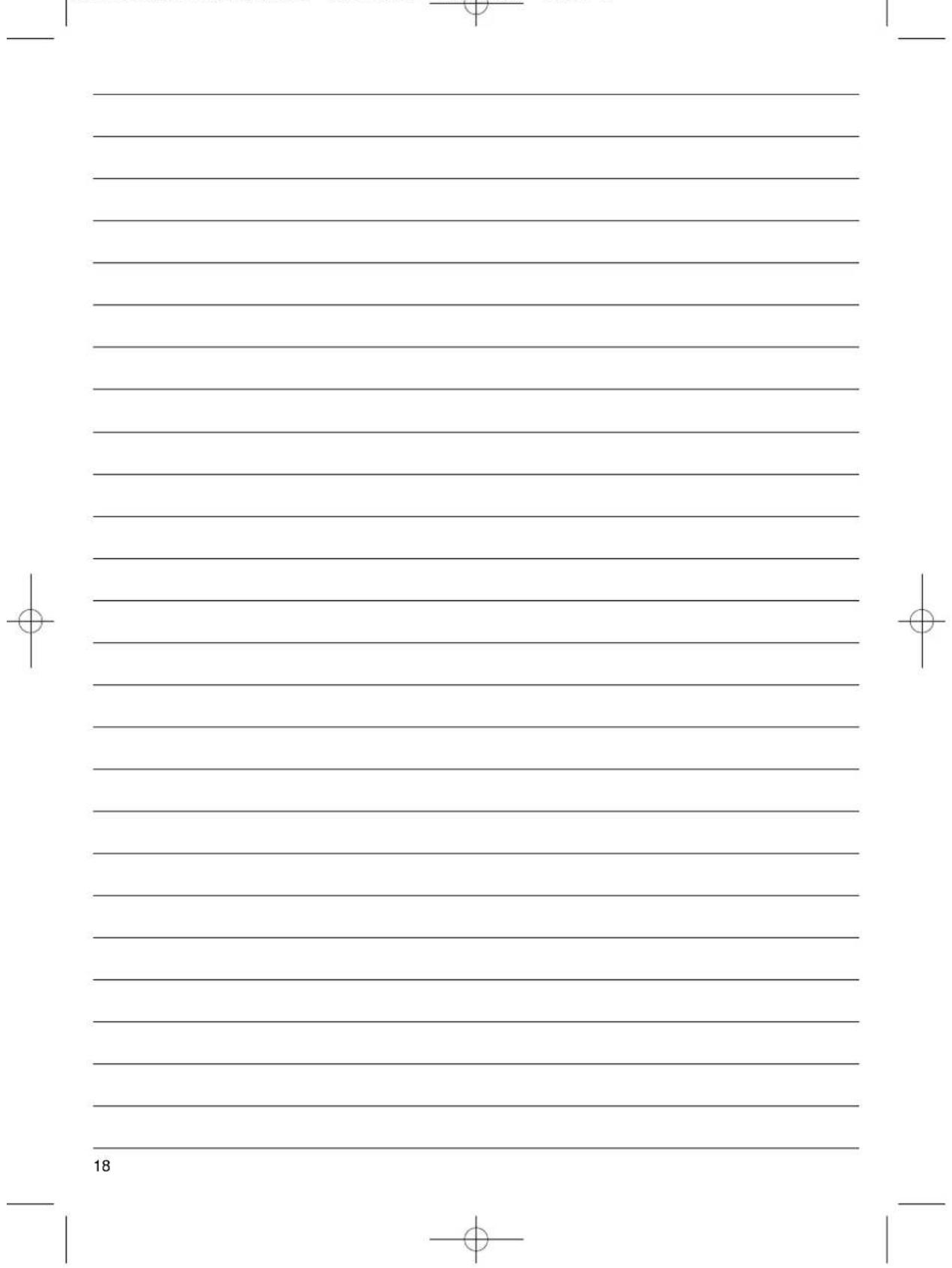 Blank document page with horizontal lines and corner markers, likely a template or paper design