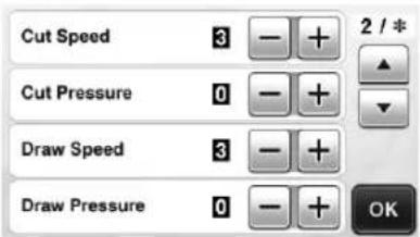 Cut Speed 3 - + Cut Pressure 0 - + Draw Speed 3 - + Draw Pressure 0 - + 2 / * OK