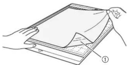 Illustration of hands folding a sheet of paper with a cloth (no text or symbols)