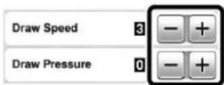 Draw Speed 3 - + Draw Pressure 0 - +