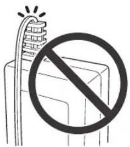 Safety warning symbol with crossed-out circle and Chinese text, indicating no protection or hazard