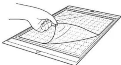 Line drawing of a hand holding a pen-like object over a grid-patterned surface on a tablet (no text or symbols)