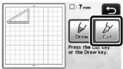 7 mm Draw Cut Press the Cut key or the Draw key.