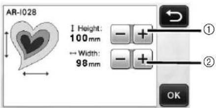 AR-1028 I Height: 100mm ← Width: 98mm ① ② OK