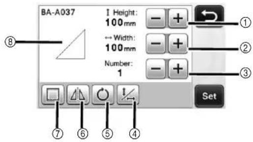 BA-A037 I Height: 100 mm ← Width: 100 mm Number: 1 Set ① ② ③ ④ ⑤ ⑥ ⑦