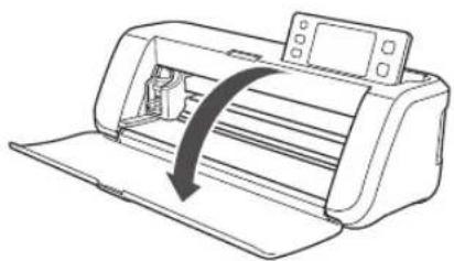 Line drawing of a printer with an arrow indicating the process (no text or symbols present)