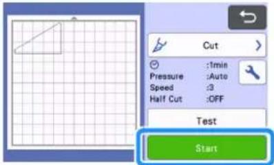 Cut Pressure :1min Speed :Auto Half Cut :3 :OFF Test Start