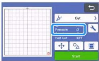 Pressure :3 Half Cut :OFF Start