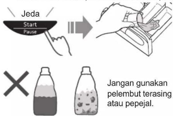 Jeda Start Pause Jangan gunakan pelembut terasing atau pepejal.