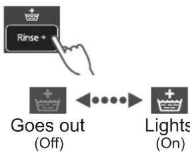 Rinse + Goes out (Off) Lights (On)