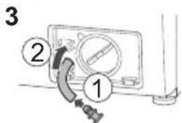 Diagram showing a device with labeled parts and a cable, likely illustrating a measurement or testing procedure.