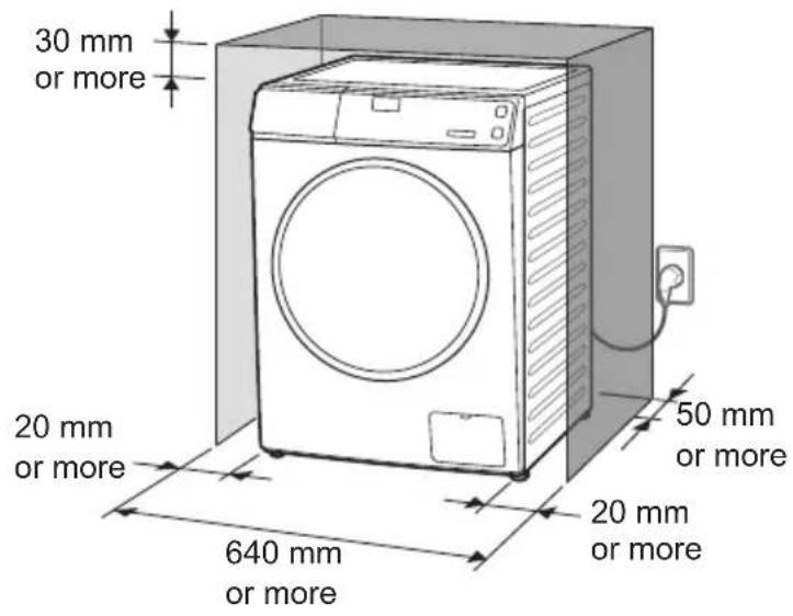 30 mm or more 20 mm or more 640 mm or more 50 mm or more 20 mm or more