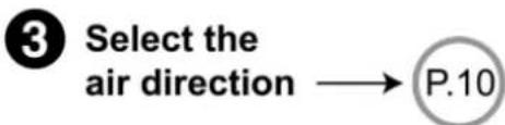 3 Select the air direction → P.10