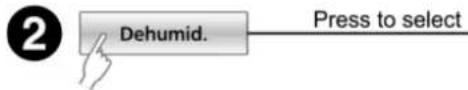 Dehumid. Press to select