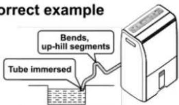 correct example Bends, up-hill segments Tube immersed