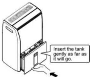 Insert the tank gently as far as it will go.