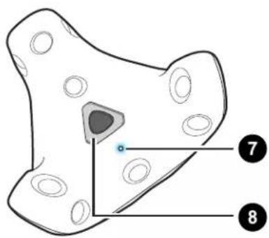 Diagram of a biological structure with numbered annotations pointing to specific regions