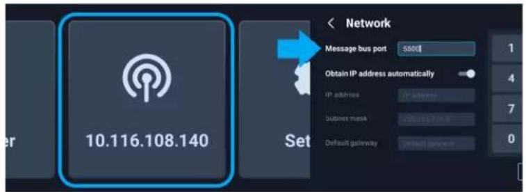 Network Message bus port 5500 Obtain IP address automatically IP addresses IP addresses Subset thesek Default gateway Default gateway 1 4 7 0 10.116.108.140 Set
