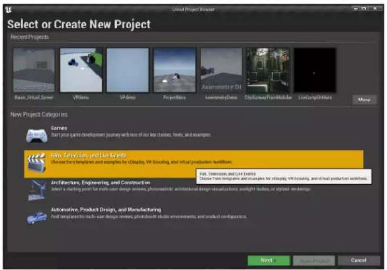 Select or Create New Project Recent Projects Basic_Visual_Screen VPDemo VPDemo Projectfile Aximmetry.DI xazemmetryDne CityScreenTrackKofkstar LiveCompOnMars More New Project Categories Games Start your game development journey with us of our key classes, lines, and examples. Film: Television, and Live Events Choose from templates and examples for cDisplay, VR Scouting, and virtual production workflows Film, Territories, and Live Events Choose track templates and examples for xDisplay, VR Scouting, and virtual production workflows Architectures, Engineering, and Construction Select a starting point for multi-user design reviews, photorelastic architectural design visualizations, sunlight studies, or optimized renderups Automotive, Product Design, and Manufacturing Find templates for multi-user design reviews, photobooth studio environments, and product configurations. Next > Next Preview Cancel