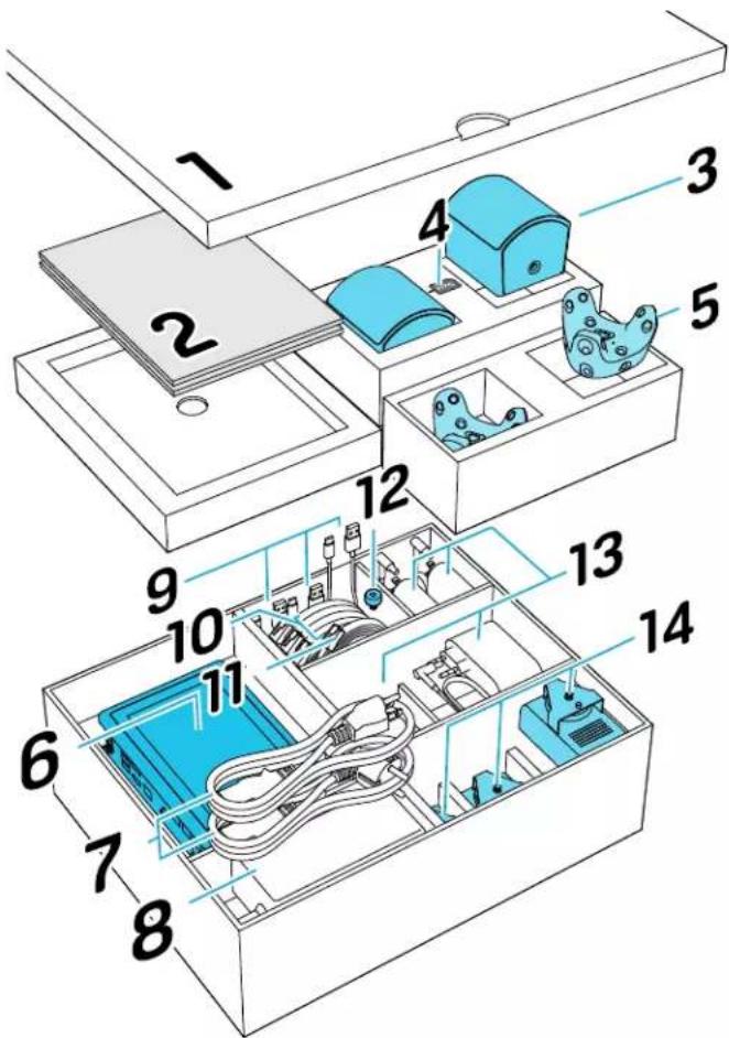 Exploded view diagram of a device's internal components with numbered parts for identification