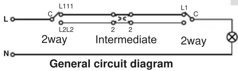 L C L111 L2L2 2way Intermediate 2 2 L1 C 2way N General circuit diagram