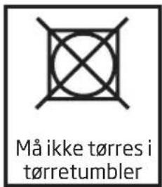 Må ikke tørres i tørretumbler