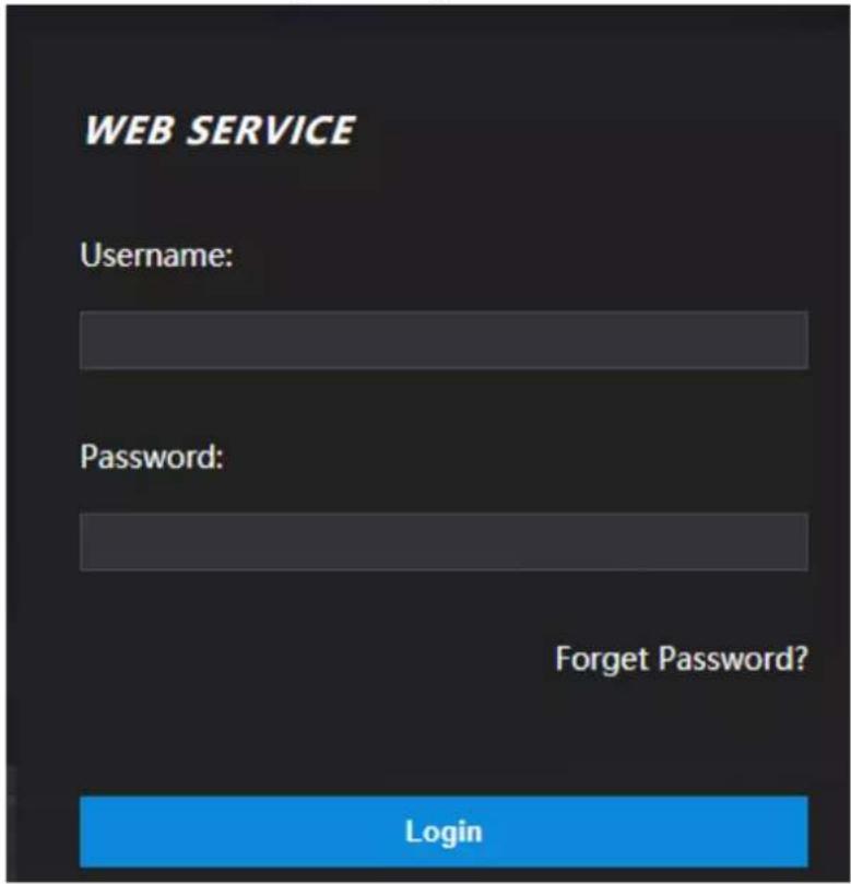 WEB SERVICE Username: Password: Forget Password? Login