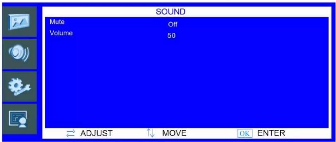 SOUND Mute Off Volume 50 ADJUST MOVE OK ENTER