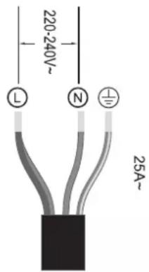 220-240V~ L N ± 25A~