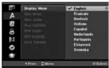 Display Menu New Slower New Audio New Schedule DTV Audio DTV Schedule Dyrs Subtype English Français Deutsch Italiano Español Nederlands Portugues Elaçevská Svenska Pray Move Select