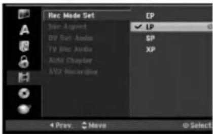 LG DBRH190 - Indstilling af optagelse - 1