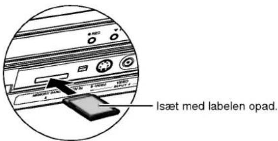 Isæt med labelen opad.