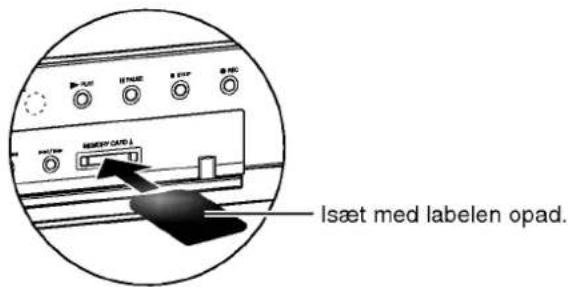 Isæt med labelen opad.