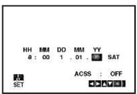 HH MM DD MM YY 8 : 00 1 . 01 . SAT ACSS : OFF SET