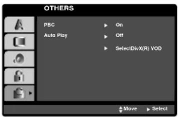 OTHERS PBC Auto Play On Off SelectDivX(R) VOD Move Select