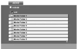 MOVIE B:8000 List Movie Folder 1 Movie Folder 2 Movie Folder 3 Movie Folder 4 Movie Folder 5 Movie Folder 6 Movie Folder 7 Movie Folder 8