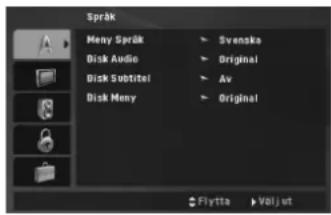 Språk Meny Språk Disk Audio Disk Subtitel Disk Meny Svenska Original Av Original Flytta Välj ut