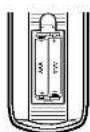 LG V9800 - Isættelse af batterier i fjernbetjeningen - 1