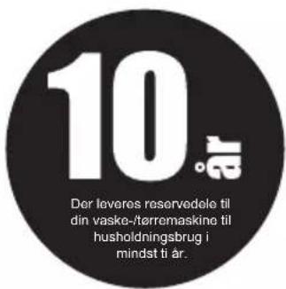 10 Der leveres reservedele til din vaske-/tørremaskine til husholdningsbrug i mindst ti år.