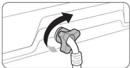 Diagram of a pipe fitting with a black arrow indicating clockwise motion (no text or symbols)