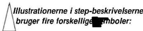 Illustrationerne i step-beskrivelserne bruger fire forskelligeemboler: