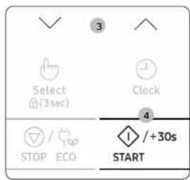 Select (3sec) Clock STOP / ECO +30s START