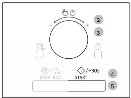 - + 2 3 OFF STOP / ECO START 1 / +30s 4 5