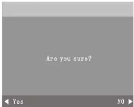 Are you sure? ◀ Yes NO ▶