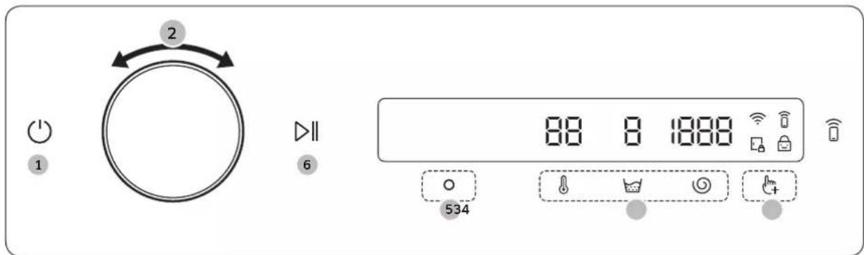 SAMSUNG WW90T504CAW - Kørsel af et program - 1