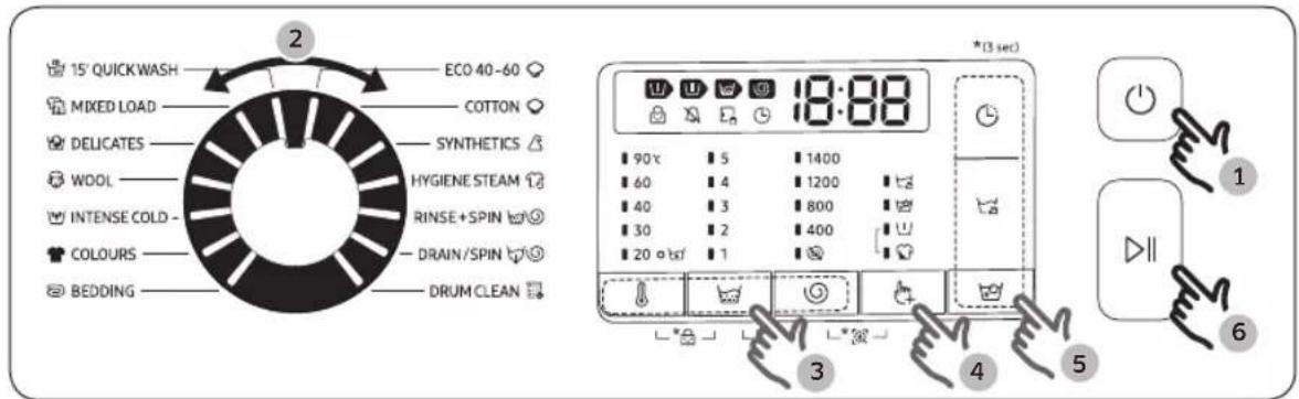 SAMSUNG WW11BBA047AE - Enkle starttrin - 1