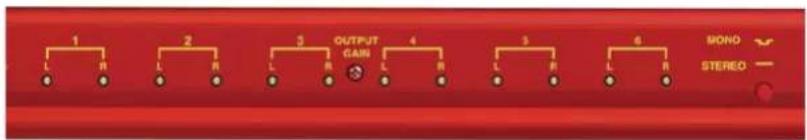 1 L R 2 L R 3 OUTPUT GAIN 4 L R 3 L R 6 MONO STEREO